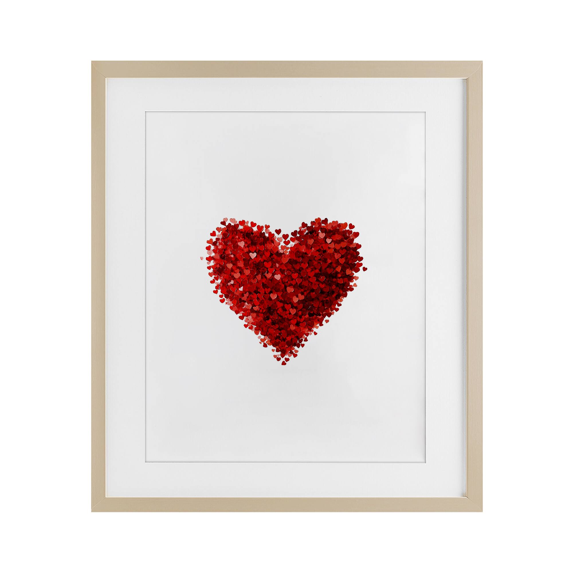 Stupell Industries Cluster of Hearts Shape Framed Print Under Glass Wall Art